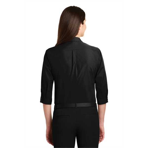 Port Authority Women's 3/4-Sleeve Carefree Poplin Shirt. - Port Authority Women's 3/4-Sleeve Carefree Poplin Shirt. - Image 6 of 48