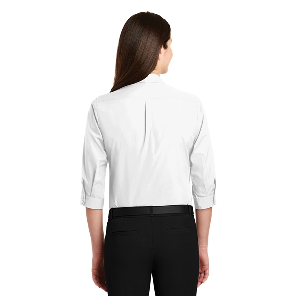 Port Authority Women's 3/4-Sleeve Carefree Poplin Shirt. - Port Authority Women's 3/4-Sleeve Carefree Poplin Shirt. - Image 11 of 48