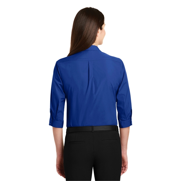 Port Authority Women's 3/4-Sleeve Carefree Poplin Shirt. - Port Authority Women's 3/4-Sleeve Carefree Poplin Shirt. - Image 15 of 48