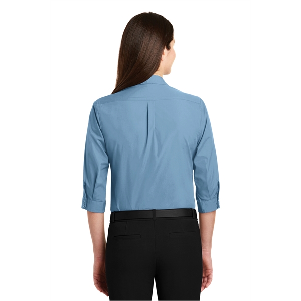 Port Authority Women's 3/4-Sleeve Carefree Poplin Shirt. - Port Authority Women's 3/4-Sleeve Carefree Poplin Shirt. - Image 23 of 48