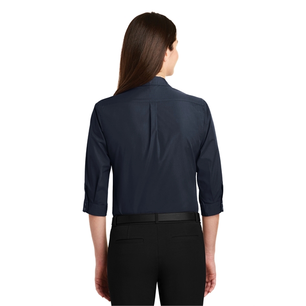 Port Authority Women's 3/4-Sleeve Carefree Poplin Shirt. - Port Authority Women's 3/4-Sleeve Carefree Poplin Shirt. - Image 27 of 48