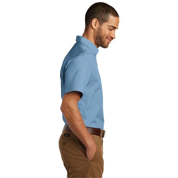 Port Authority Short Sleeve Carefree Poplin Shirt. - Port Authority Short Sleeve Carefree Poplin Shirt. - Image 27 of 30