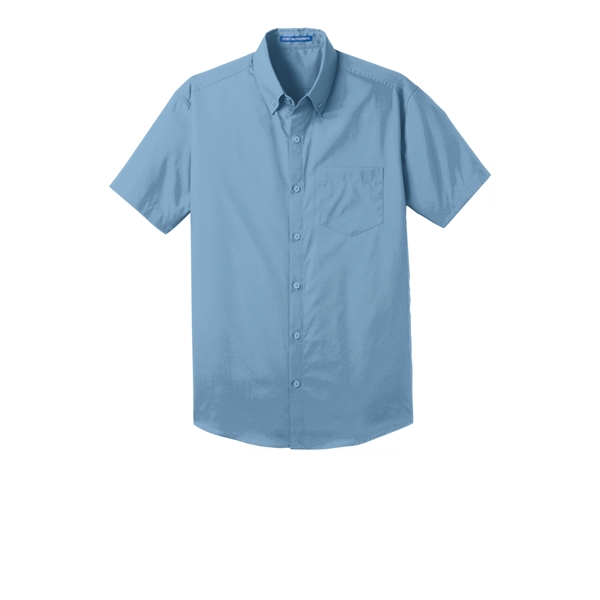 Port Authority Short Sleeve Carefree Poplin Shirt. - Port Authority Short Sleeve Carefree Poplin Shirt. - Image 28 of 30