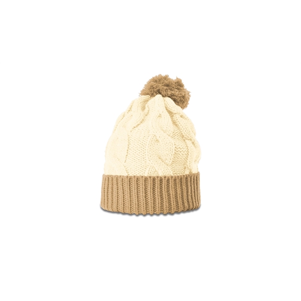 Chunk Twist Knit Beanie with Cuff - Chunk Twist Knit Beanie with Cuff - Image 3 of 22