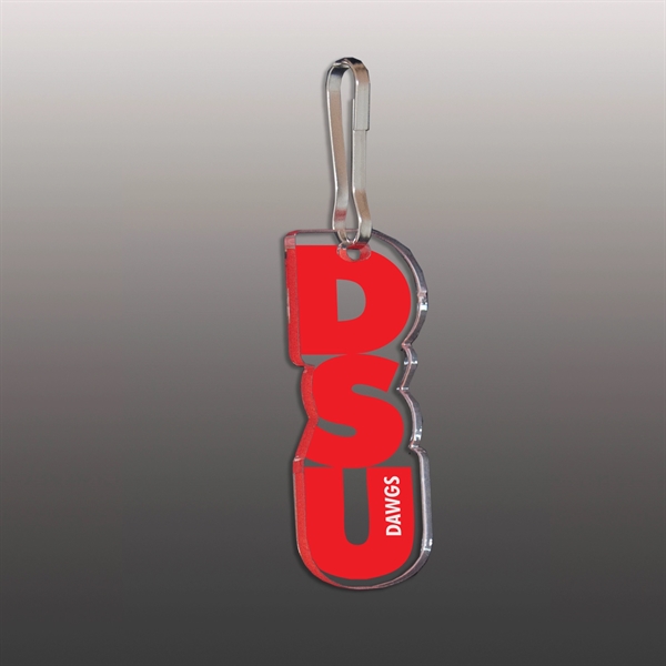 Ultra Vivid Clear Acrylic Zipper Pull - Ultra Vivid Clear Acrylic Zipper Pull - Image 0 of 1