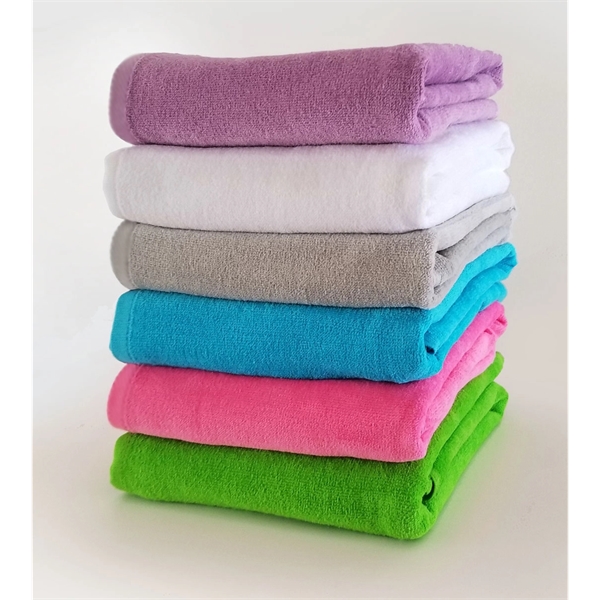 28x58 Economy Light Weight 9 Lbs/ Dz Terry Beach Towels 100% - 28x58 Economy Light Weight 9 Lbs/ Dz Terry Beach Towels 100% - Image 0 of 7