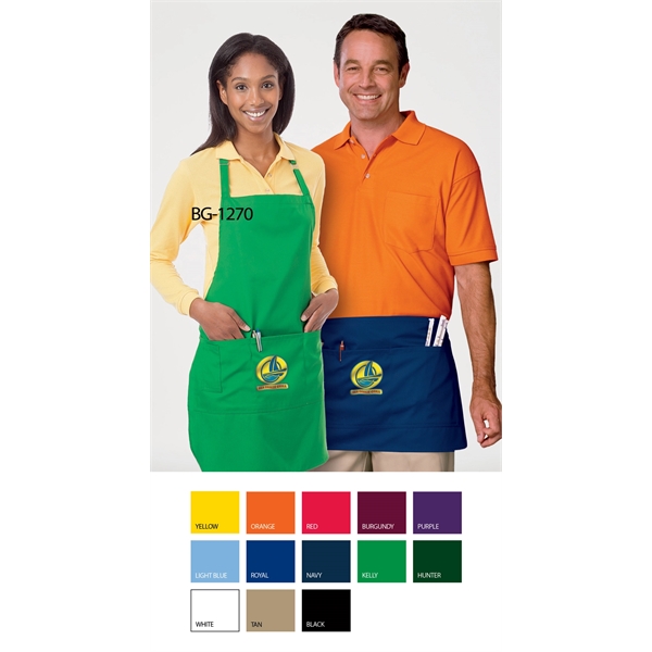 Adult Scotchgard™ Treated Twill Bib Apron - Adult Scotchgard™ Treated Twill Bib Apron - Image 0 of 13