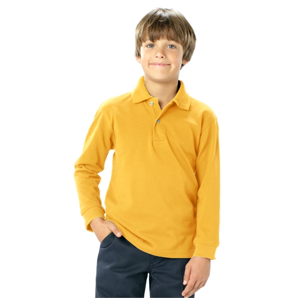 Custom Youth Superblend L/S Pique Polo