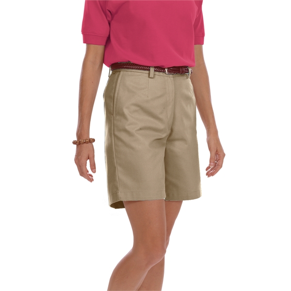 Custom Ladies Flat Front Twill Shorts