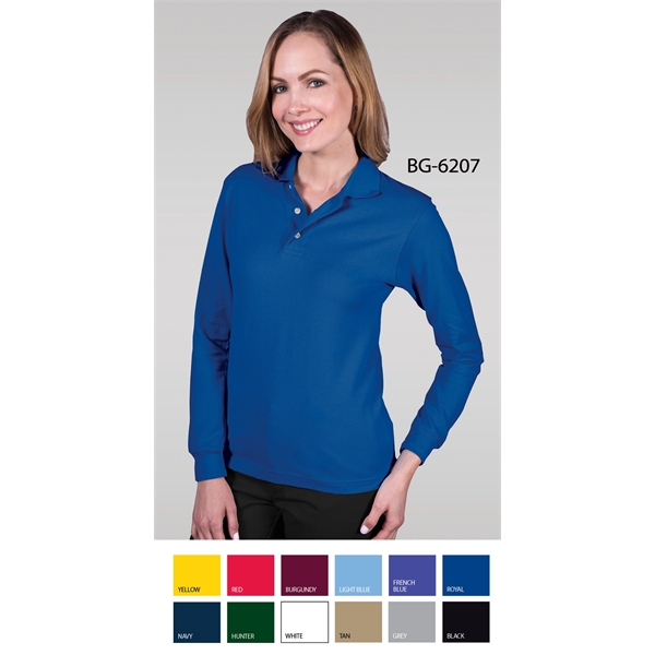Ladies' L/S Superblend™ Pocketless Polo - Ladies' L/S Superblend™ Pocketless Polo - Image 0 of 11