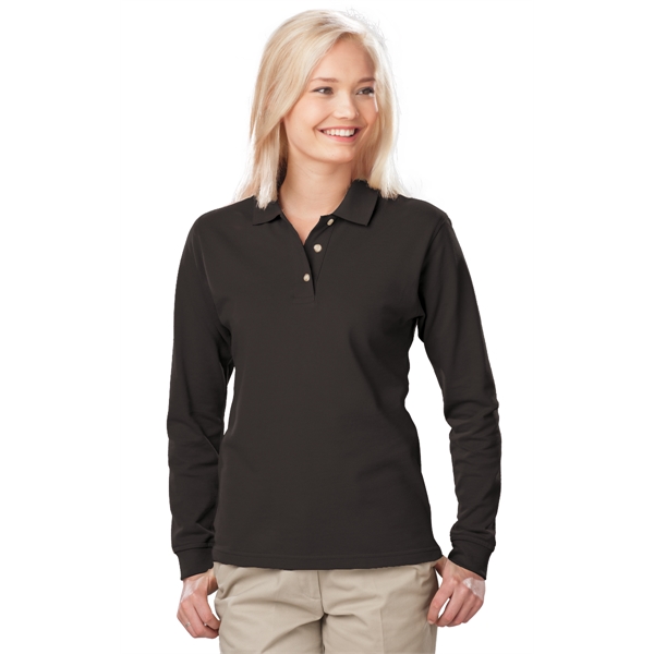 Ladies' L/S Superblend™ Pocketless Polo - Ladies' L/S Superblend™ Pocketless Polo - Image 1 of 11
