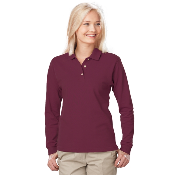 Ladies' L/S Superblend™ Pocketless Polo - Ladies' L/S Superblend™ Pocketless Polo - Image 2 of 11