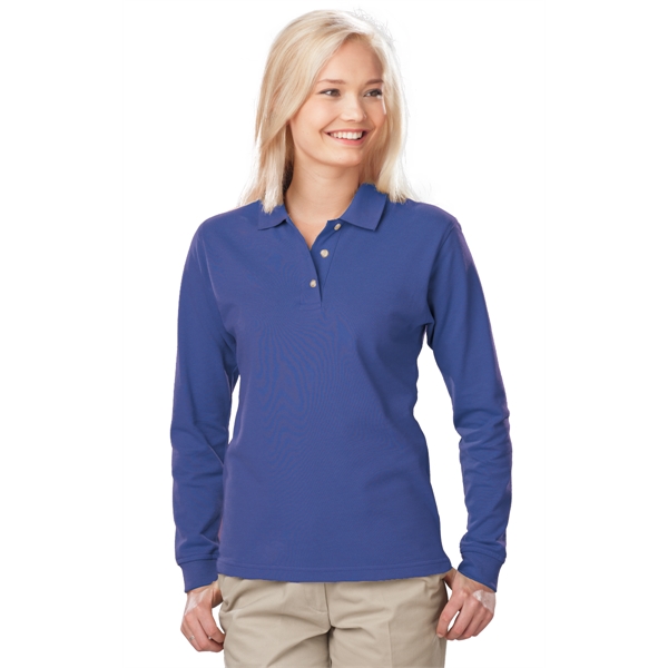 Ladies' L/S Superblend™ Pocketless Polo - Ladies' L/S Superblend™ Pocketless Polo - Image 3 of 11