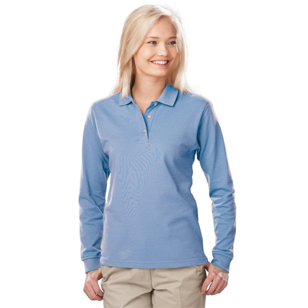 Ladies' L/S Superblend™ Pocketless Polo - Ladies' L/S Superblend™ Pocketless Polo - Image 6 of 11