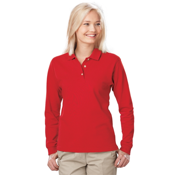 Ladies' L/S Superblend™ Pocketless Polo - Ladies' L/S Superblend™ Pocketless Polo - Image 8 of 11