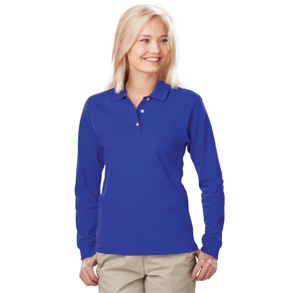 Ladies' L/S Superblend™ Pocketless Polo - Ladies' L/S Superblend™ Pocketless Polo - Image 9 of 11