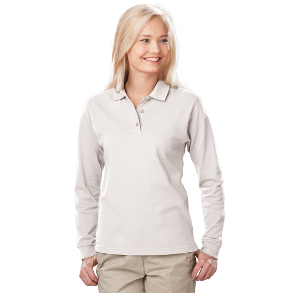 Ladies' L/S Superblend™ Pocketless Polo - Ladies' L/S Superblend™ Pocketless Polo - Image 10 of 11