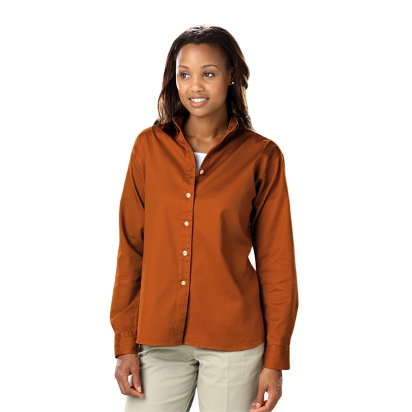 Ladies' L/S Cotton Twill Shirt - Ladies' L/S Cotton Twill Shirt - Image 2 of 22