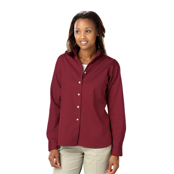 Ladies' L/S Cotton Twill Shirt - Ladies' L/S Cotton Twill Shirt - Image 3 of 22