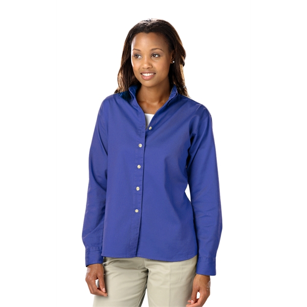 Ladies' L/S Cotton Twill Shirt - Ladies' L/S Cotton Twill Shirt - Image 4 of 22