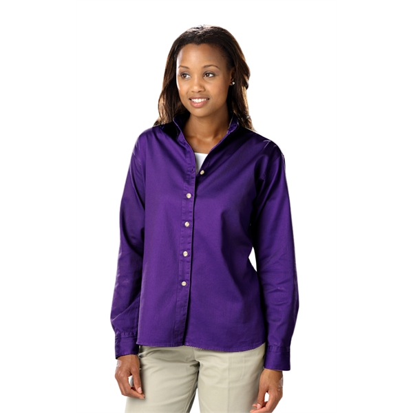 Ladies' L/S Cotton Twill Shirt - Ladies' L/S Cotton Twill Shirt - Image 5 of 22