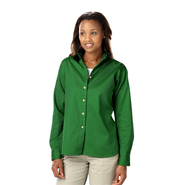 Ladies' L/S Cotton Twill Shirt - Ladies' L/S Cotton Twill Shirt - Image 7 of 22