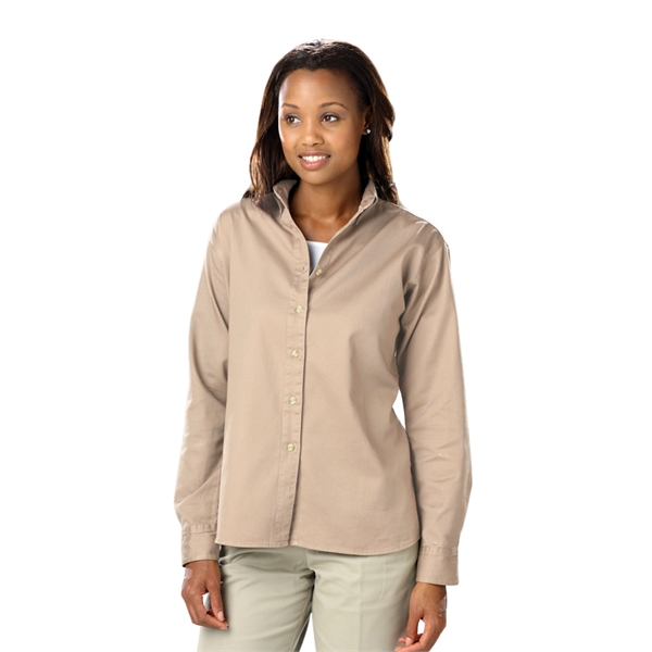 Ladies' L/S Cotton Twill Shirt - Ladies' L/S Cotton Twill Shirt - Image 10 of 22