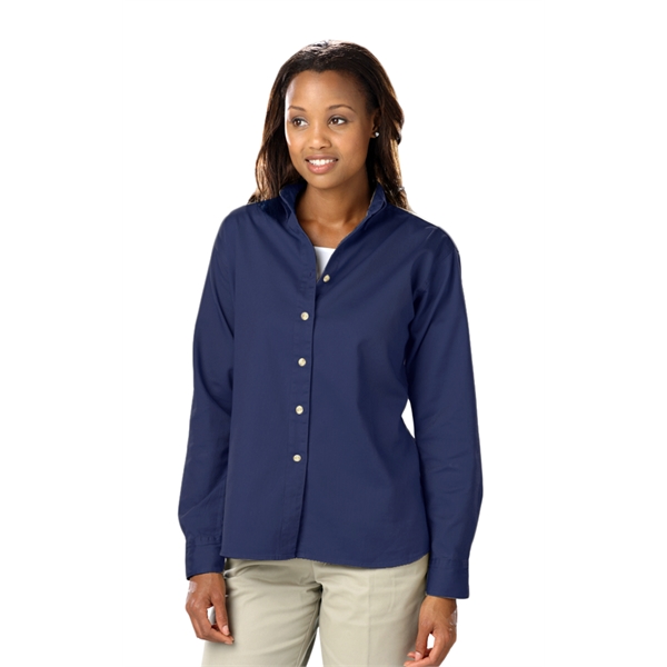 Ladies' L/S Cotton Twill Shirt - Ladies' L/S Cotton Twill Shirt - Image 11 of 22