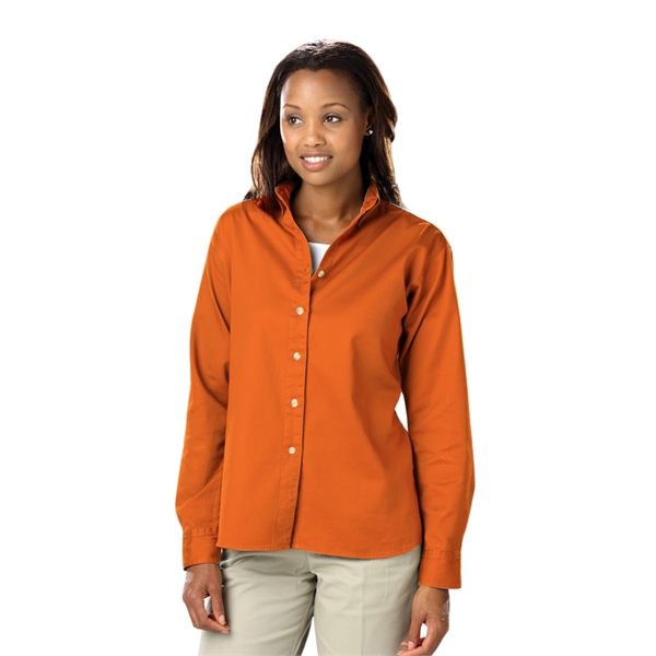 Ladies' L/S Cotton Twill Shirt - Ladies' L/S Cotton Twill Shirt - Image 12 of 22