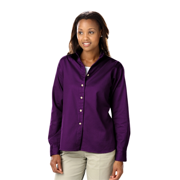 Ladies' L/S Cotton Twill Shirt - Ladies' L/S Cotton Twill Shirt - Image 14 of 22
