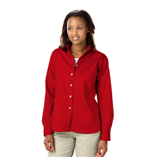 Ladies' L/S Cotton Twill Shirt - Ladies' L/S Cotton Twill Shirt - Image 15 of 22