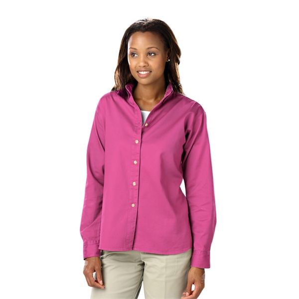 Ladies' L/S Cotton Twill Shirt - Ladies' L/S Cotton Twill Shirt - Image 17 of 22