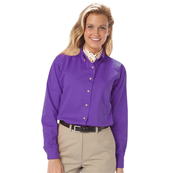 Ladies' L/S Cotton Twill Shirt - Ladies' L/S Cotton Twill Shirt - Image 20 of 22