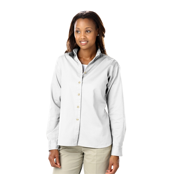 Ladies' L/S Cotton Twill Shirt - Ladies' L/S Cotton Twill Shirt - Image 21 of 22