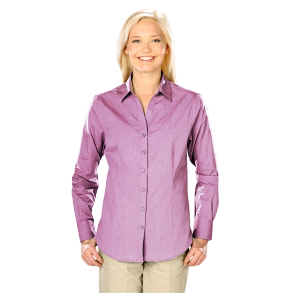 Ladies' L/S Feminine Fit Crossweave - Ladies' L/S Feminine Fit Crossweave - Image 6 of 7