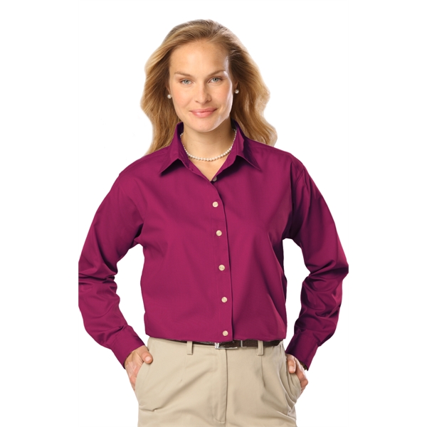 Ladies L/S Poplin Blend Shirt - Ladies L/S Poplin Blend Shirt - Image 2 of 25