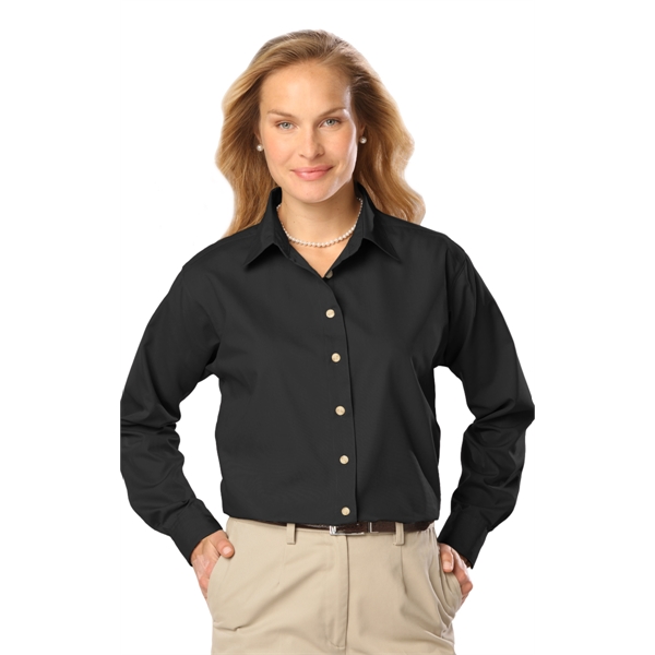 Ladies L/S Poplin Blend Shirt - Ladies L/S Poplin Blend Shirt - Image 3 of 25