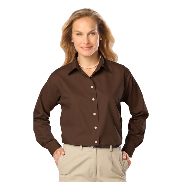 Ladies L/S Poplin Blend Shirt - Ladies L/S Poplin Blend Shirt - Image 7 of 25