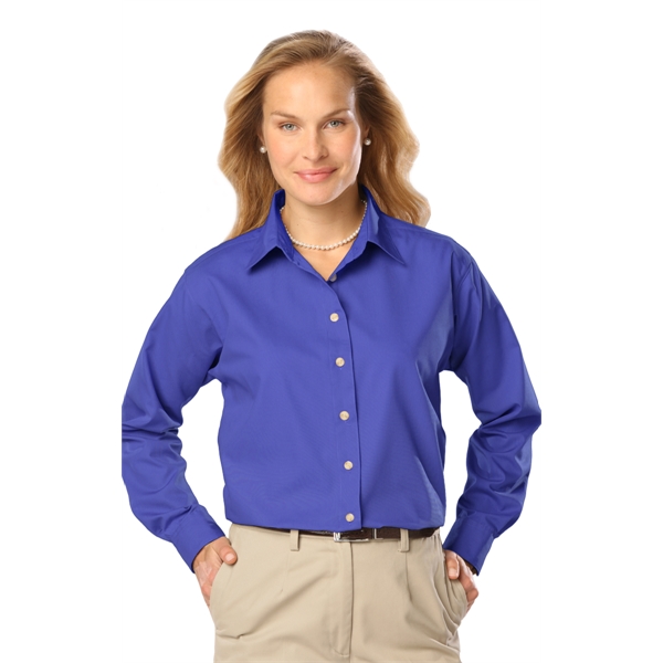 Ladies L/S Poplin Blend Shirt - Ladies L/S Poplin Blend Shirt - Image 8 of 25
