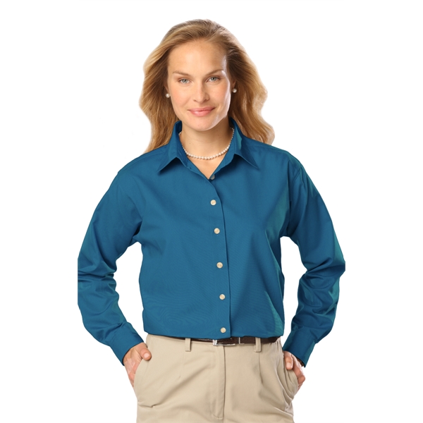 Ladies L/S Poplin Blend Shirt - Ladies L/S Poplin Blend Shirt - Image 23 of 25