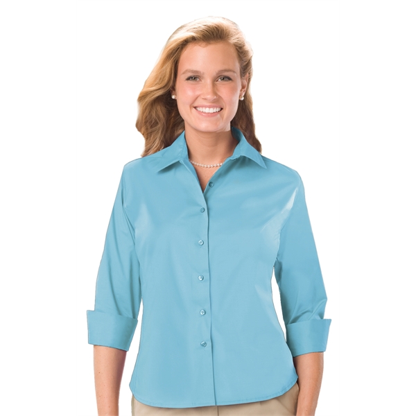 Ladies' 3/4 Sleeve Stretch Poplin Blouse - Ladies' 3/4 Sleeve Stretch Poplin Blouse - Image 17 of 17