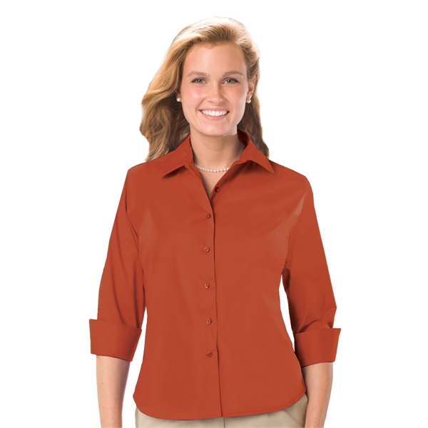 Ladies' 3/4 Sleeve Stretch Poplin Blouse - Ladies' 3/4 Sleeve Stretch Poplin Blouse - Image 3 of 17