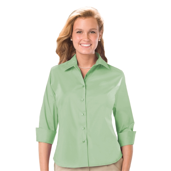 Ladies' 3/4 Sleeve Stretch Poplin Blouse - Ladies' 3/4 Sleeve Stretch Poplin Blouse - Image 5 of 17
