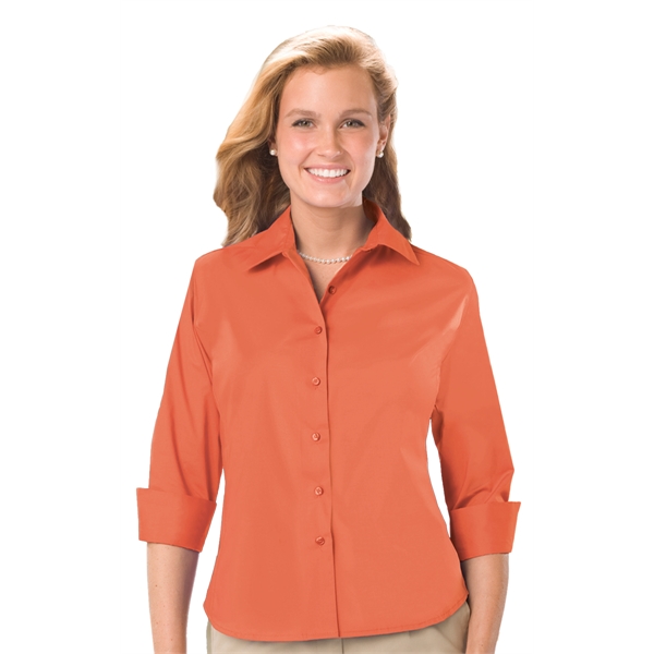 Ladies' 3/4 Sleeve Stretch Poplin Blouse - Ladies' 3/4 Sleeve Stretch Poplin Blouse - Image 6 of 17