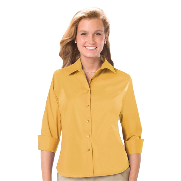 Ladies' 3/4 Sleeve Stretch Poplin Blouse - Ladies' 3/4 Sleeve Stretch Poplin Blouse - Image 8 of 17