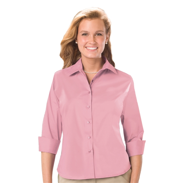 Ladies' 3/4 Sleeve Stretch Poplin Blouse - Ladies' 3/4 Sleeve Stretch Poplin Blouse - Image 10 of 17