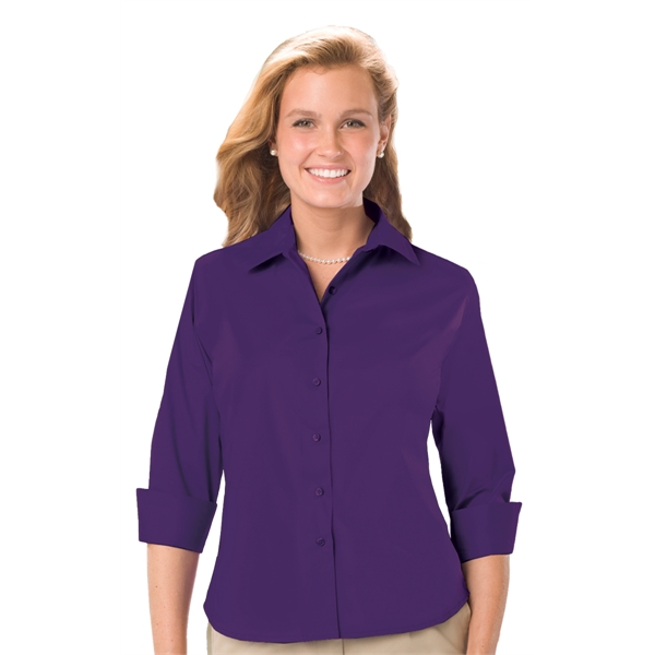 Ladies' 3/4 Sleeve Stretch Poplin Blouse - Ladies' 3/4 Sleeve Stretch Poplin Blouse - Image 11 of 17