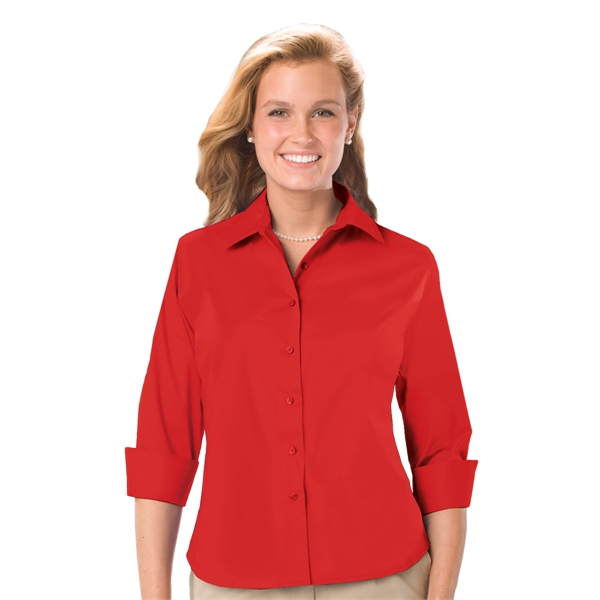 Ladies' 3/4 Sleeve Stretch Poplin Blouse - Ladies' 3/4 Sleeve Stretch Poplin Blouse - Image 12 of 17