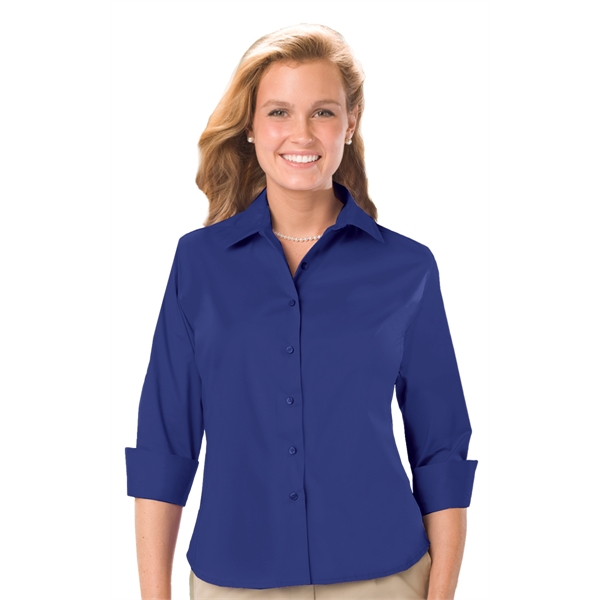 Ladies' 3/4 Sleeve Stretch Poplin Blouse - Ladies' 3/4 Sleeve Stretch Poplin Blouse - Image 13 of 17