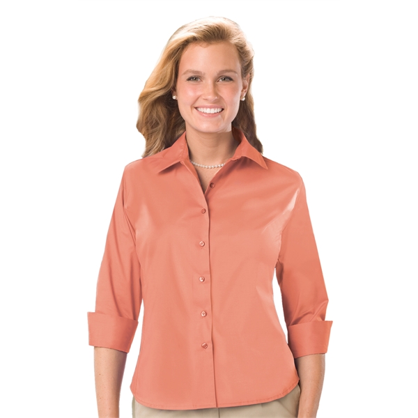 Ladies' 3/4 Sleeve Stretch Poplin Blouse - Ladies' 3/4 Sleeve Stretch Poplin Blouse - Image 14 of 17